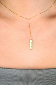 Romantyczny złoty naszyjnik krawatka z grawerem „Kocham Kuba”, wykonany ze złota 585. Delikatny, elegancki i pełen uczuć. Oryginalne opakowanie i 2-letnia gwarancja. Idealny prezent (1).jpg